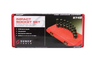 1/2" Dr. 8 Pc. Metric Universal Hex Drive Impact Socket Set