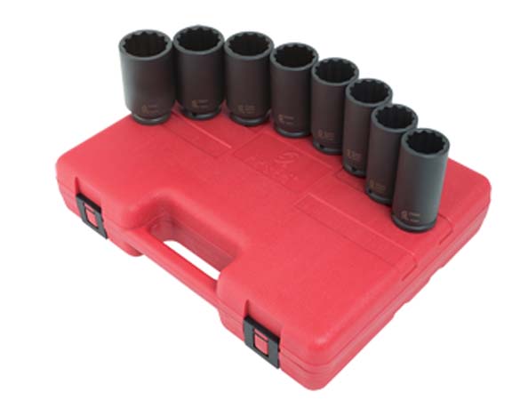Qiilu 5-Picece 1/2inch Drive Hub Nut Hex Socket Set Garage Tools 30mm 32mm 34mm 35mm 36mm Hub Nut Hex Socket Kit 
