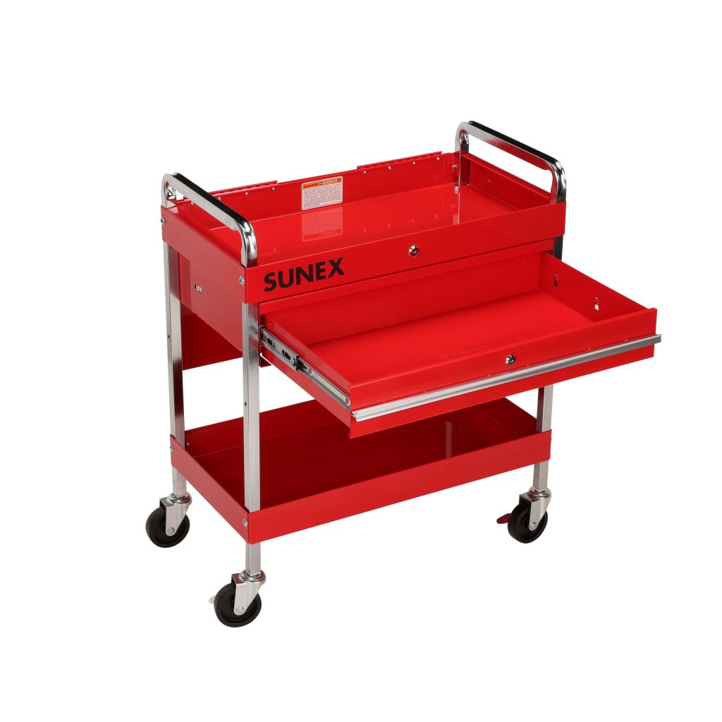 Service Cart with Locking Top w/ Locking Drawer