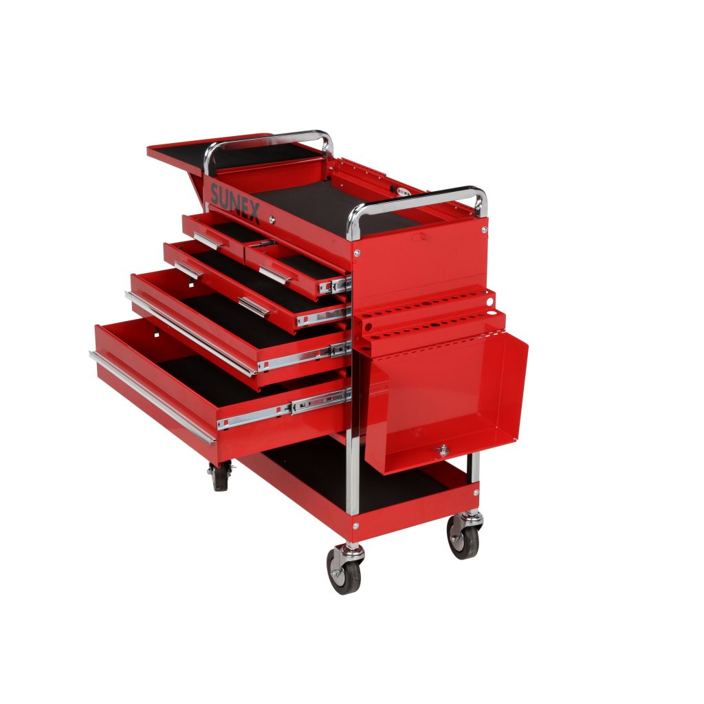 Sunex Professional 5 Drawer Service Cart - Red 8045