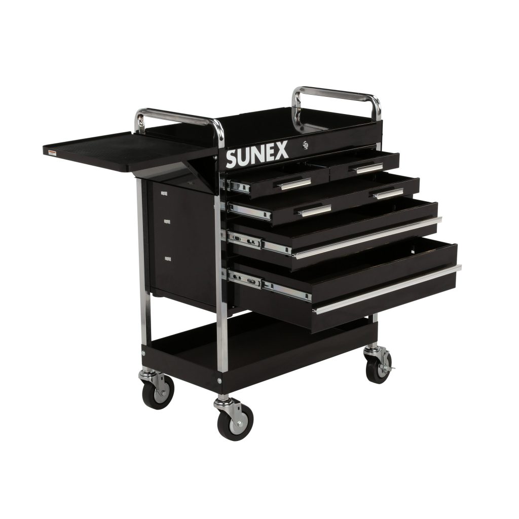 Black 5-Drawer Rolling Storage Bin