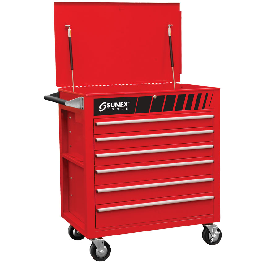 Premium Full Drawer Service Cart – Red