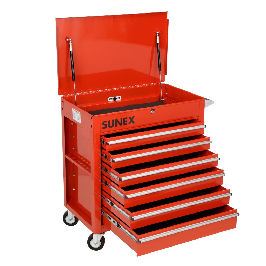 Premium Full Drawer Service Cart - Red