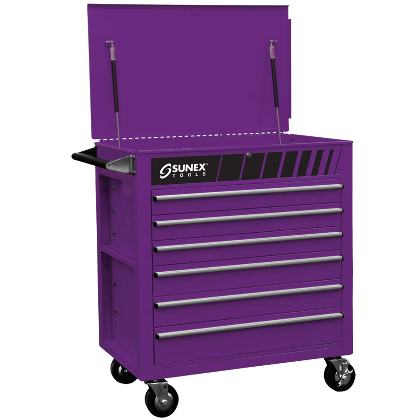 Full Drawer Service Cart – Purple