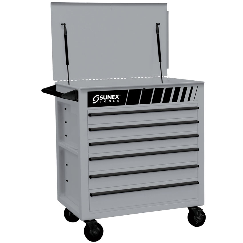 Full Drawer Service Cart – Silver