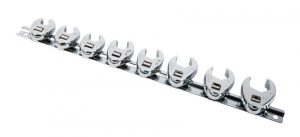 3/8" Dr. 8 Pc. Fully Polished SAE Flare Nut Crowfoot Wrench Set