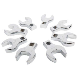 1/2" Dr. 8 Pc. Fully Polished Metric Jumbo Straight Crowfoot Wrench Set