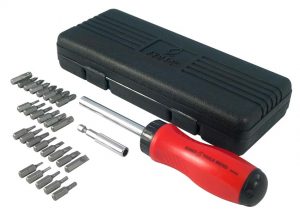1/4" Dr. 29 Pc. Tool Kit w/Ratcheting Gearless Driver
