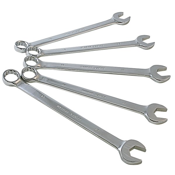 Fully Polised Metric V-Groove Combination Wrench Set - SUNEX Tools