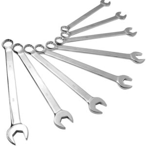 8 Pc. Fully Polished Metric V-Groove Combination Wrench Set