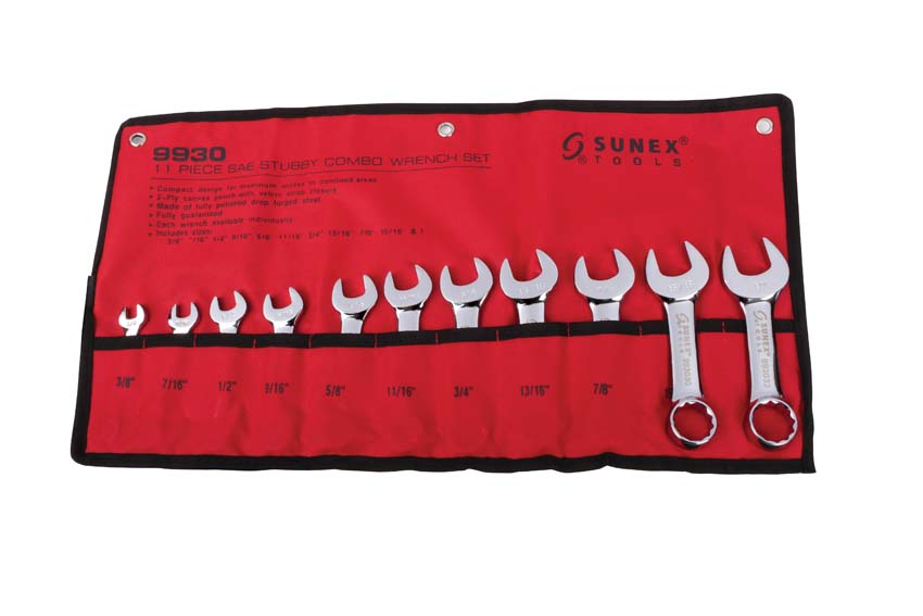 11PC SAE STUBBY COMBO WRENCH S - Sunex Tools