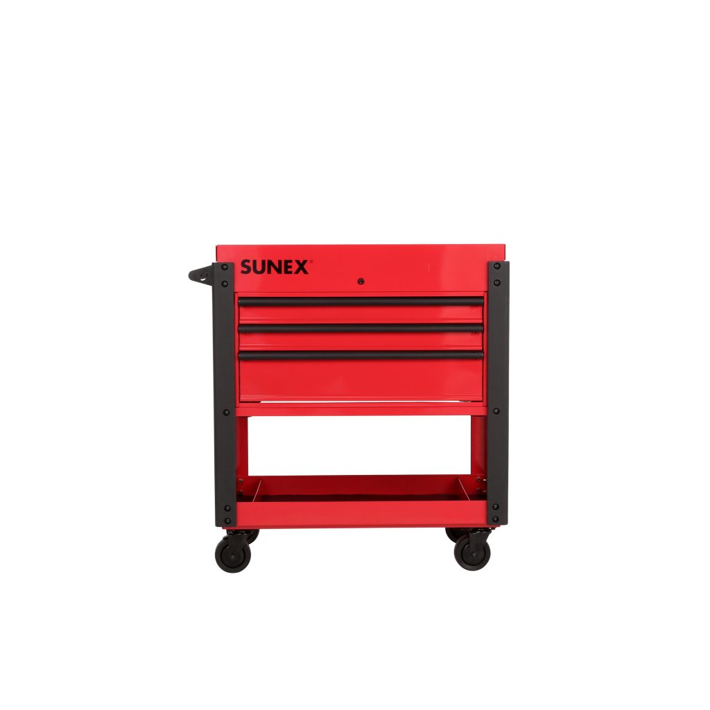 3 Drawer Slide Top Utility Cart Red Sunex Tools