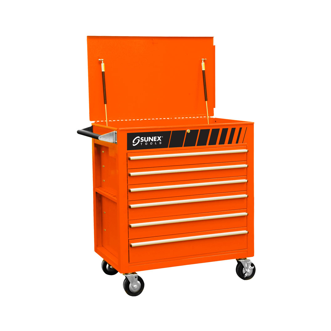 Full Drawer Service Cart – Orange