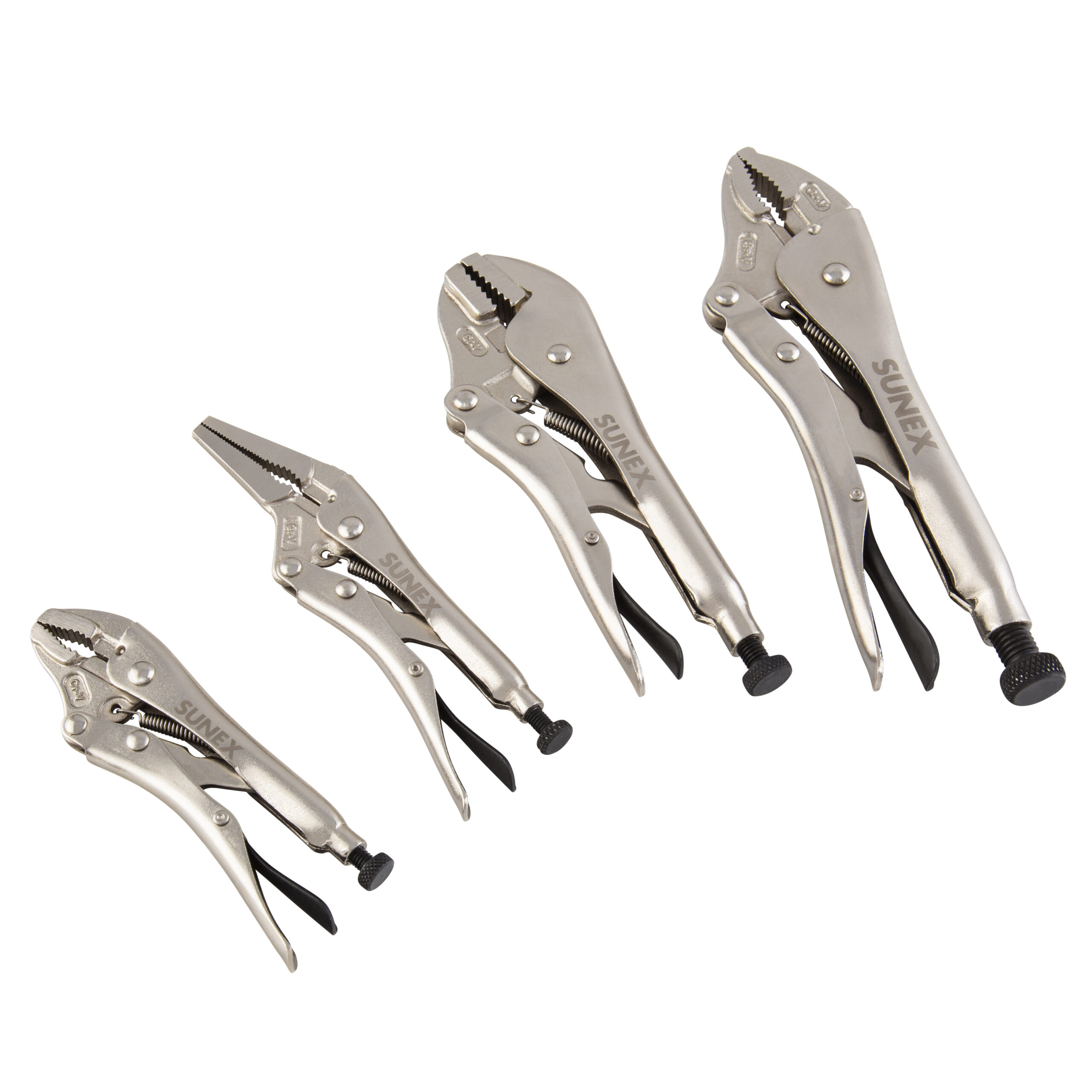 ABN Long Reach Pliers 4-Piece Set - Angled Curved Straight and