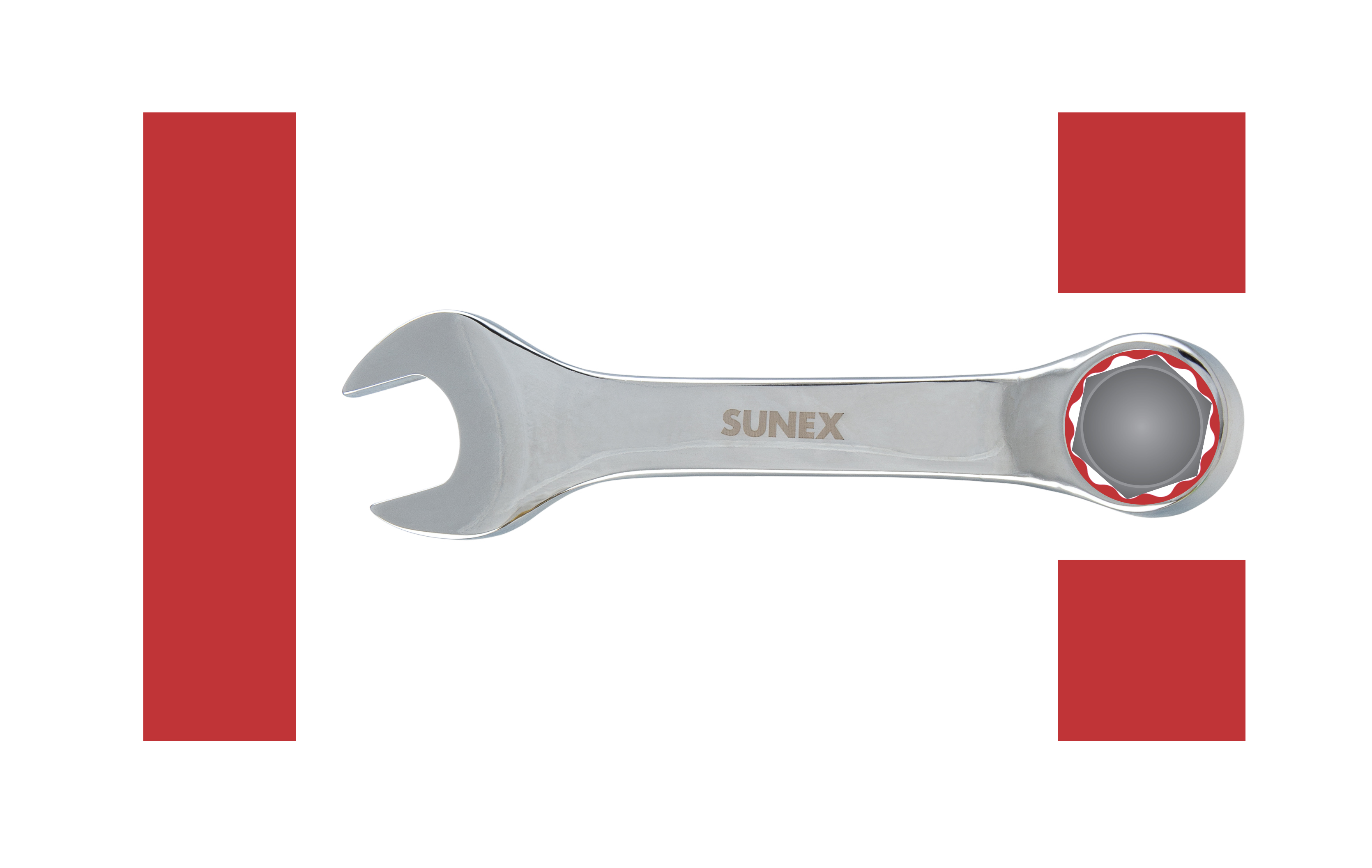 11 Piece SAE Stubby Combo Wrench Set - Sunex Tools