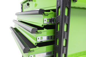 8057XTLG Premium Full Drawer Service Cart - Lime Green Drawers