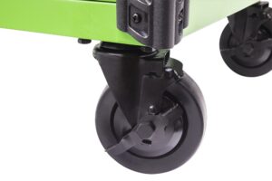 8057XTLG Premium Full Drawer Service Cart - Lime Green Casters